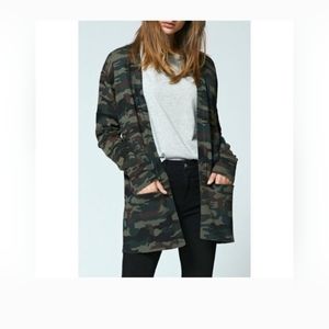 SANCTUARY Camo Long Line Cardigan Sweater